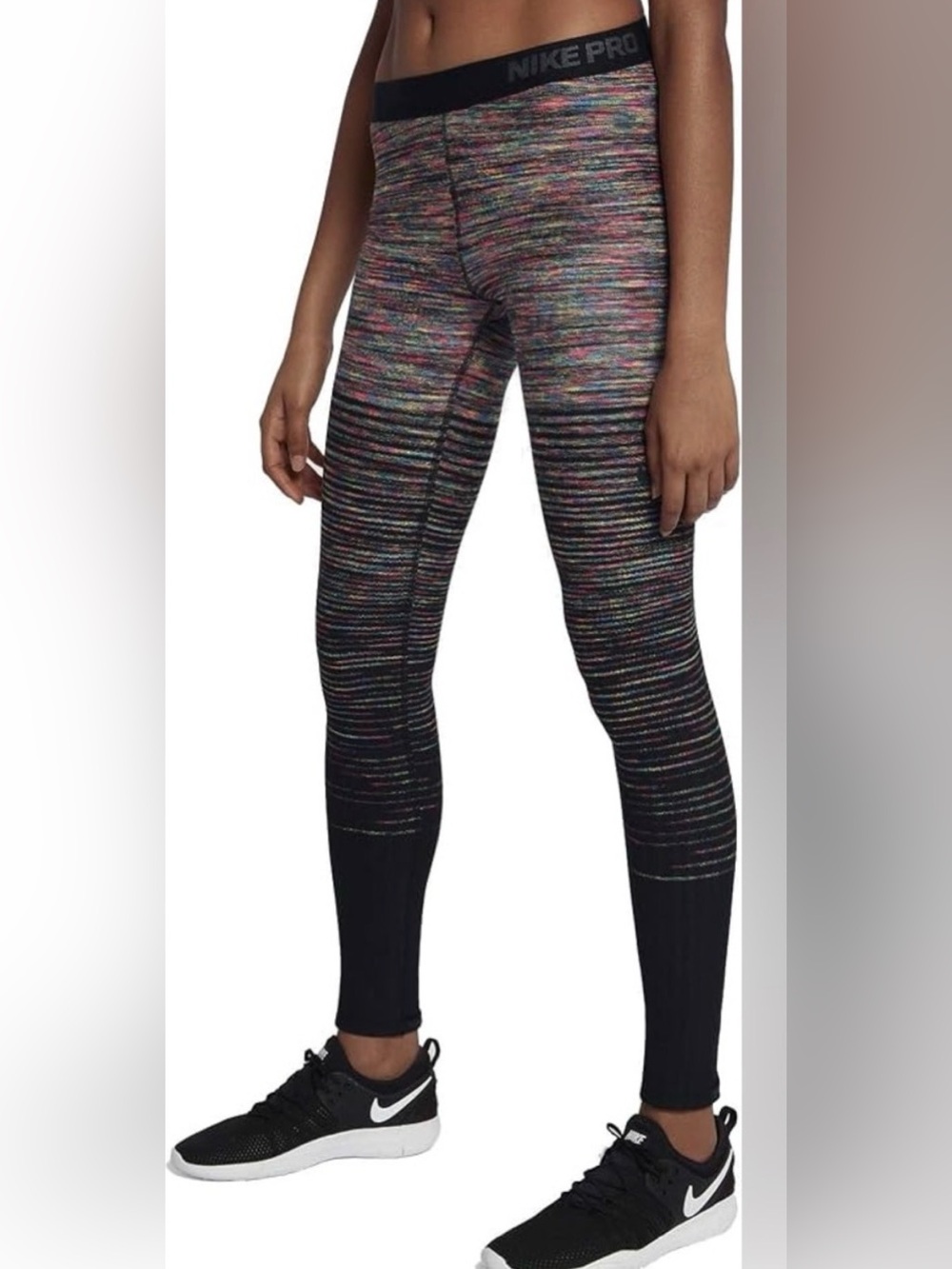 Nike‎ Pro hyperwarm brushed training tights multicolored size medium